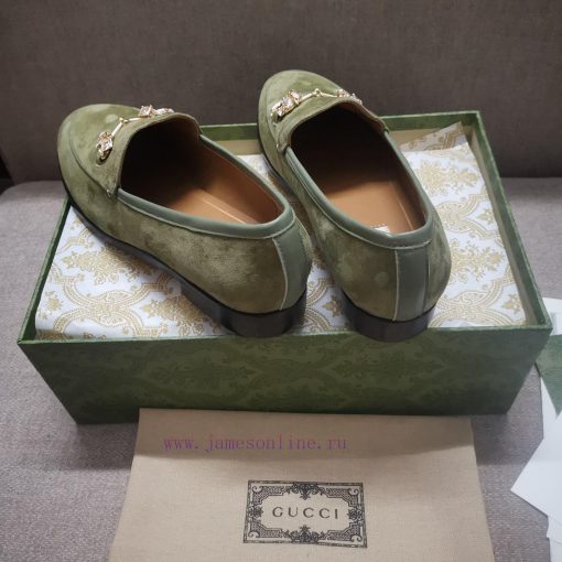 Gucc'i Jordaan series women's loafers new color Yangjing crystal diamond horseneck buckle reij0y3ui8 - Image 10