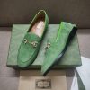 Gucc'i Jordaan series women's loafers new color Yangjing crystal diamond horseneck buckle rea4xncovs