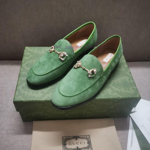 Gucc'i Jordaan series women's loafers new color Yangjing crystal diamond horseneck buckle rea4xncovs - Image 3
