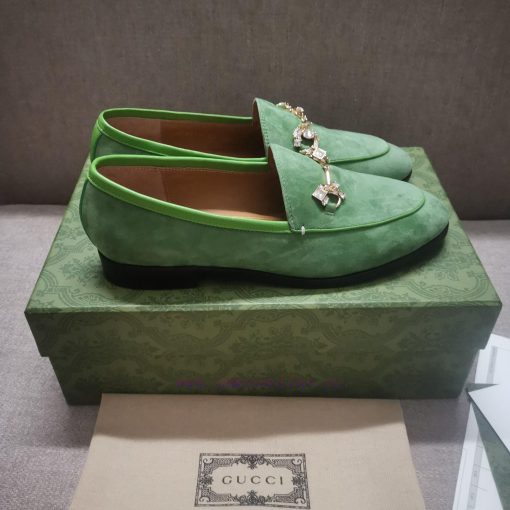 Gucc'i Jordaan series women's loafers new color Yangjing crystal diamond horseneck buckle rea4xncovs - Image 6