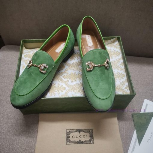 Gucc'i Jordaan series women's loafers new color Yangjing crystal diamond horseneck buckle rea4xncovs - Image 7