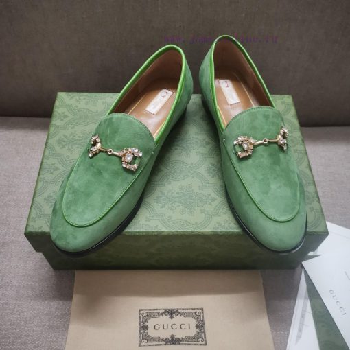 Gucc'i Jordaan series women's loafers new color Yangjing crystal diamond horseneck buckle rea4xncovs - Image 10