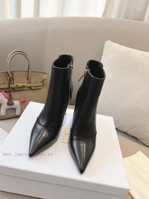 Dio.r Dior 2023 autumn new pointed short boots with lucky pentagram heel and sexiness indexUnl4uemjb