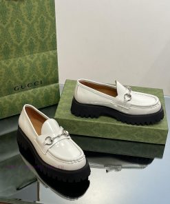 2023 Latest GUCCI Silver Palladium Horseneck Buckle Thick Bottom Lefu Shoes Purchasing Gradess2dv0us