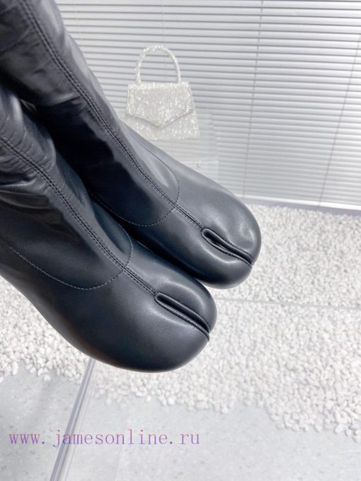 High qualityMaison Margiela MM6 new round heel pinch toe elastic boots and short bootsMateri3c2o5vld - Image 7