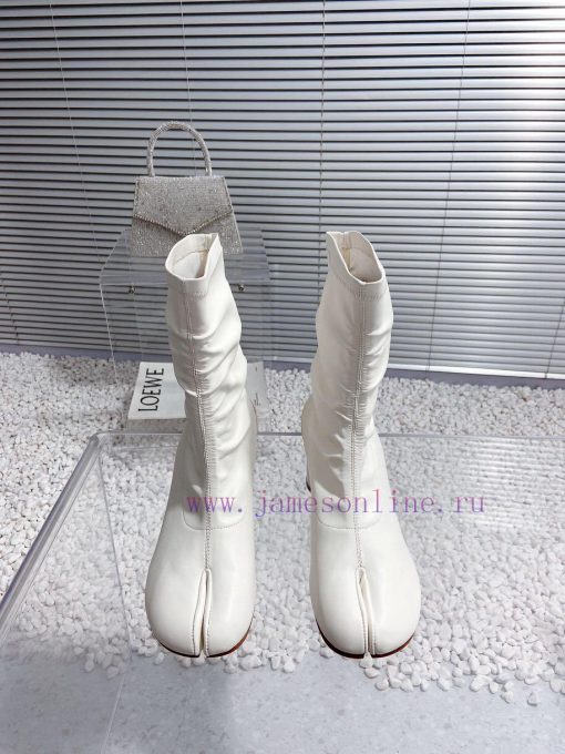 High qualityMaison Margiela MM6 new round heel pinch toe elastic boots and short bootsMaterionp0o3vr - Image 2