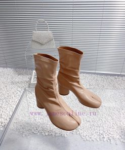 High qualityMaison Margiela MM6 new round heel pinch toe elastic boots and short bootsMateri0ymlwafn