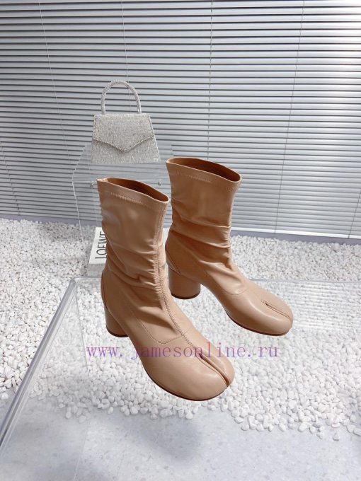 High qualityMaison Margiela MM6 new round heel pinch toe elastic boots and short bootsMateri0ymlwafn