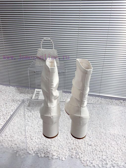High qualityMaison Margiela MM6 new round heel pinch toe elastic boots and short bootsMaterionp0o3vr - Image 5