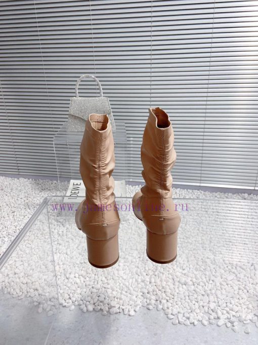 High qualityMaison Margiela MM6 new round heel pinch toe elastic boots and short bootsMateri0ymlwafn - Image 4