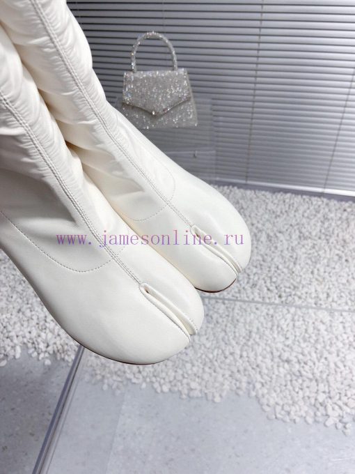 High qualityMaison Margiela MM6 new round heel pinch toe elastic boots and short bootsMaterionp0o3vr - Image 8