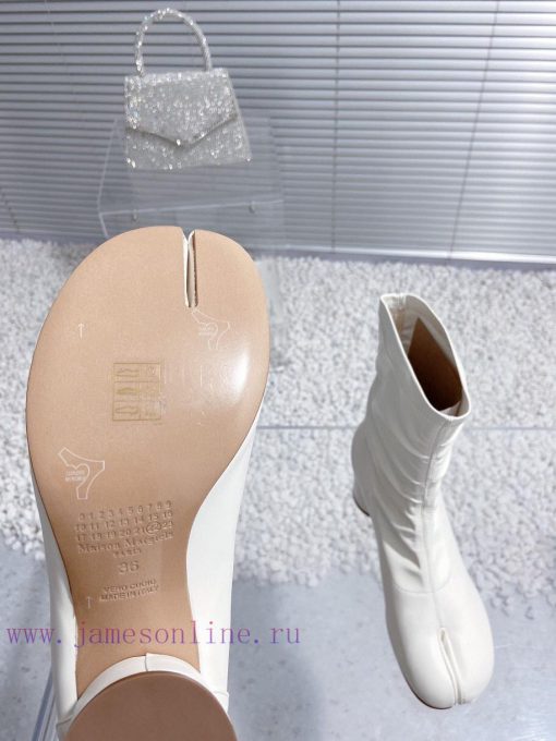 High qualityMaison Margiela MM6 new round heel pinch toe elastic boots and short bootsMaterionp0o3vr - Image 10