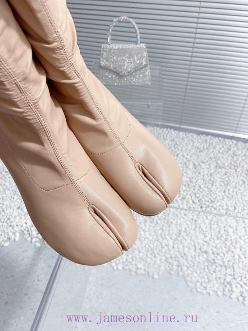 High qualityMaison Margiela MM6 new round heel pinch toe elastic boots and short bootsMateri0ymlwafn - Image 7