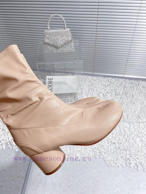High qualityMaison Margiela MM6 new round heel pinch toe elastic boots and short bootsMateri0ymlwafn - Image 8