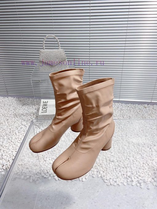 High qualityMaison Margiela MM6 new round heel pinch toe elastic boots and short bootsMateri0ymlwafn - Image 9