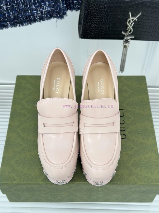 Gucci classic popular rivet thick bottom waterproof tableHigh heeled loafersHighly recommendidy7dvpl - Image 5