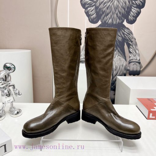 Top tierMarsell 2023 vs Autumn/Winter Fold Boots CollectionRound toe retro high bootsThis boq710xrza - Image 5