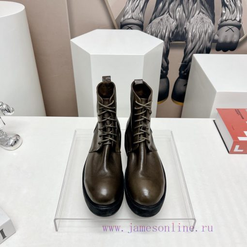 Top tierMarsell 2023 vs Autumn/Winter Fold Boots CollectionRound toe retro short bootsThis b2gm2mbio - Image 2