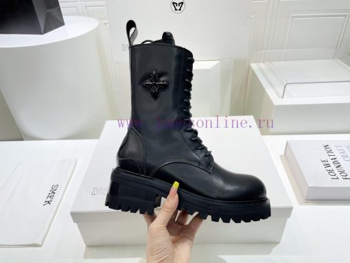 Top tierSMFK (Tide) 2023 Autumn Latest King ExplosivesRound toe thick soled cross flower zip6gqnj0dg - Image 6