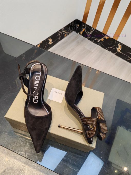 TOM FORD Top High Heel Hollow SandalsImported Yangjing shoe upper with Czech diamondsFootstewk0lr8pk - Image 7