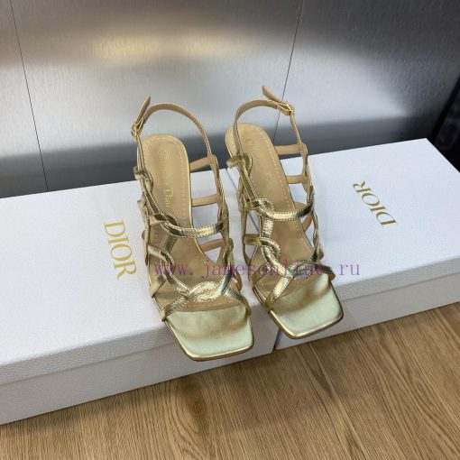 Dior 2023 new D-Fame series metal heel women's shoes star style square toe open toe Roman slpu3otpzo - Image 2
