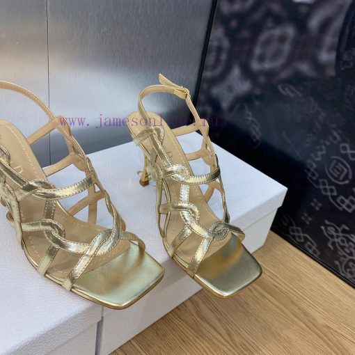 Dior 2023 new D-Fame series metal heel women's shoes star style square toe open toe Roman slpu3otpzo - Image 5