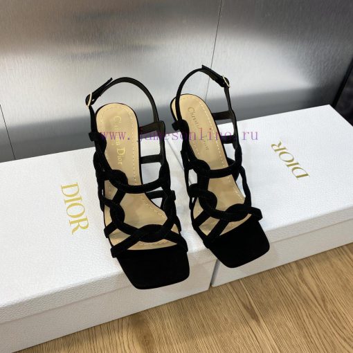 Dior 2023 new D-Fame series metal heel women's shoes star style square toe open toe Roman slcgkrw73g