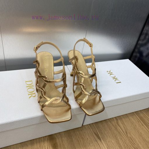 Dior 2023 new D-Fame series metal heel women's shoes star style square toe open toe Roman sl1w1ydiyi