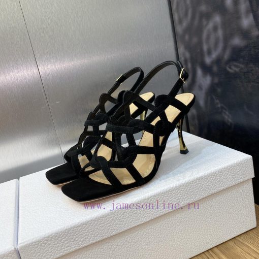 Dior 2023 new D-Fame series metal heel women's shoes star style square toe open toe Roman slcgkrw73g - Image 4