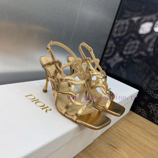 Dior 2023 new D-Fame series metal heel women's shoes star style square toe open toe Roman sl1w1ydiyi - Image 3