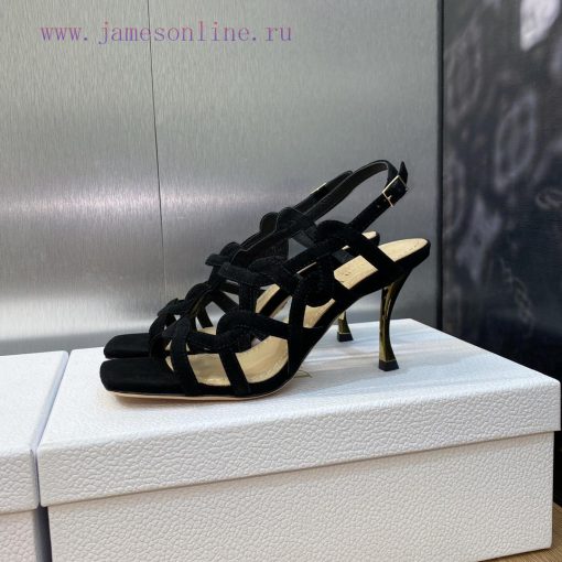 Dior 2023 new D-Fame series metal heel women's shoes star style square toe open toe Roman slcgkrw73g - Image 6