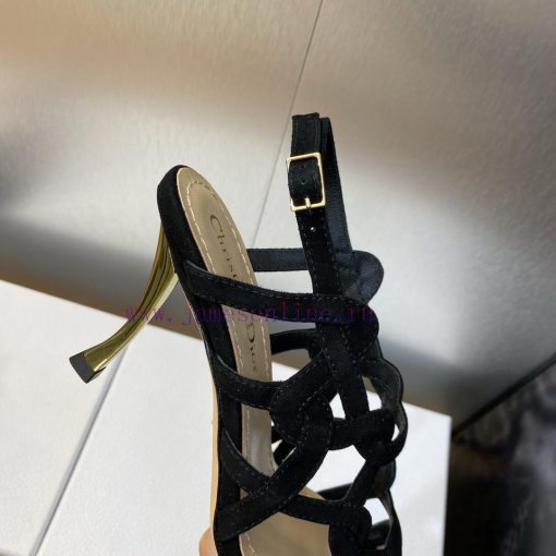Dior 2023 new D-Fame series metal heel women's shoes star style square toe open toe Roman slcgkrw73g - Image 9
