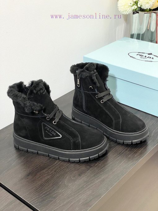 .  Prada Thick soled Sports Wool ShoesThe original customized frosted cowhide upper is made u99l4ja0 - Image 6