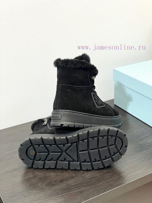 .  Prada Thick soled Sports Wool ShoesThe original customized frosted cowhide upper is made u99l4ja0 - Image 8