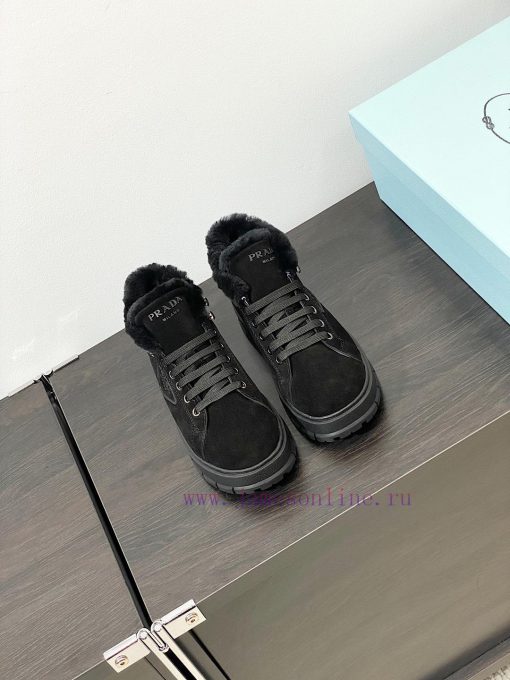 . Prada Thick soled Sports Wool ShoesThe original customized frosted cowhide upper is made oadpug3uk - Image 8