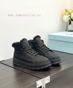 . Prada Thick soled Sports Wool ShoesThe original customized frosted cowhide upper is made o263vlk44