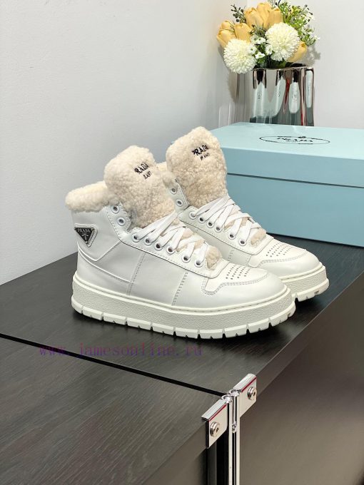 .  Prada new arrival-P Home 2023 Autumn/Winter High Top Wool Height Increasing Sports ShoesSt8ltmi02 - Image 2