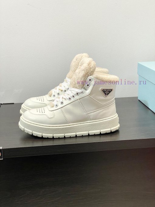 .  Prada new arrival-P Home 2023 Autumn/Winter High Top Wool Height Increasing Sports ShoesSt8ltmi02 - Image 4