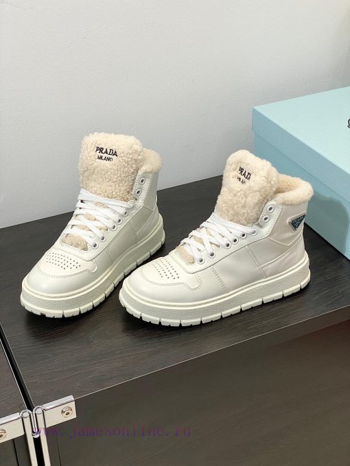 .  Prada new arrival-P Home 2023 Autumn/Winter High Top Wool Height Increasing Sports ShoesSt8ltmi02 - Image 5