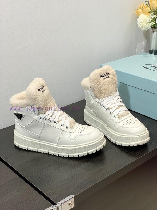 .  Prada new arrival-P Home 2023 Autumn/Winter High Top Wool Height Increasing Sports ShoesSt8ltmi02 - Image 6
