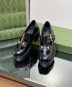 In stock Gucci2023ss new top quality productGucci women's horseneck buckle, Mary Jane buckleyi23et2s