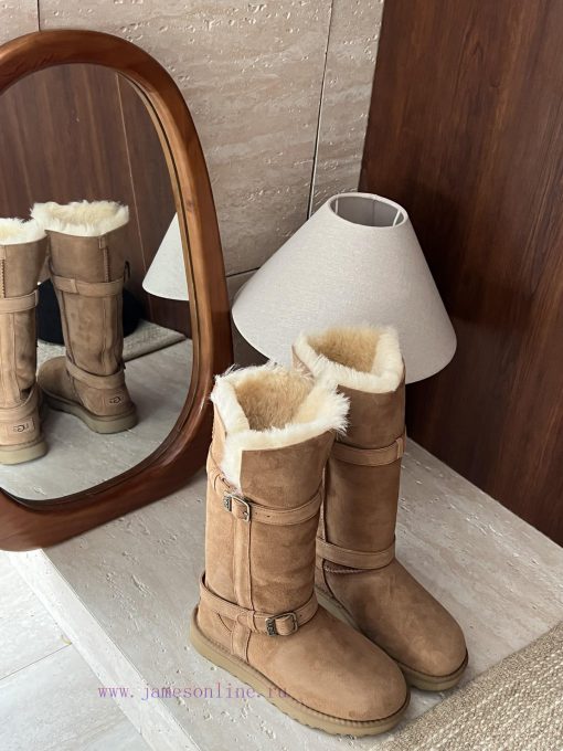 GG ² ⁰² ³ Autumn/Winter Long Boots Leather Buckle Two Wear Knight BootsThe long legs become 0ou0ugya - Image 4