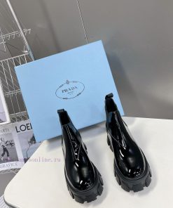 PRADA Top Sponge Cake Thick Bottom Pocket Triangle Logo Couple BootsThe original version 11 ar44w3bv