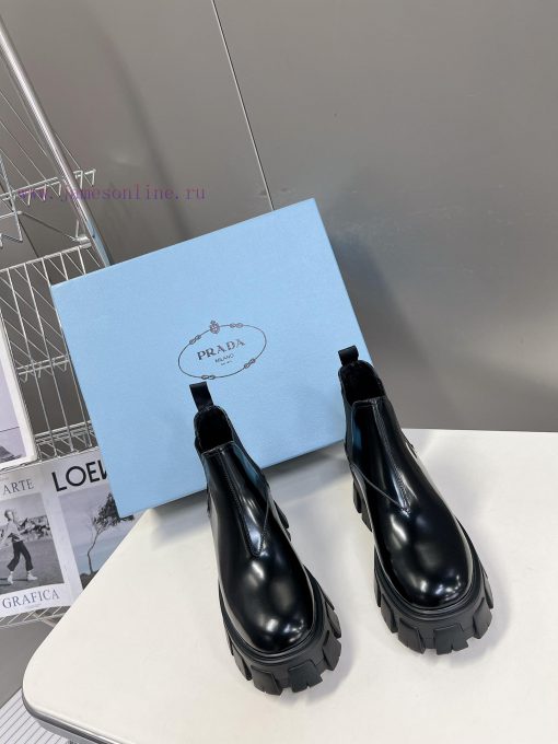 PRADA Top Sponge Cake Thick Bottom Pocket Triangle Logo Couple BootsThe original version 11 e3aja39b