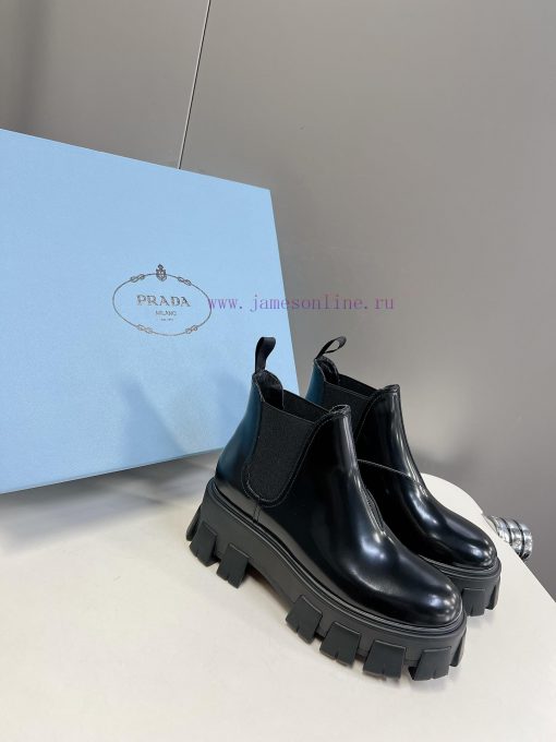 PRADA Top Sponge Cake Thick Bottom Pocket Triangle Logo Couple BootsThe original version 11 e3aja39b - Image 3