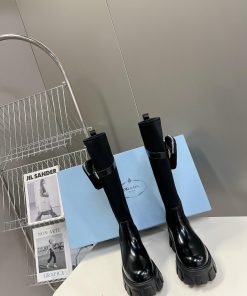 PRADA Top Sponge Cake Thick Bottom Pocket Triangle Logo Couple BootsThe original version 11 gdyxqx11