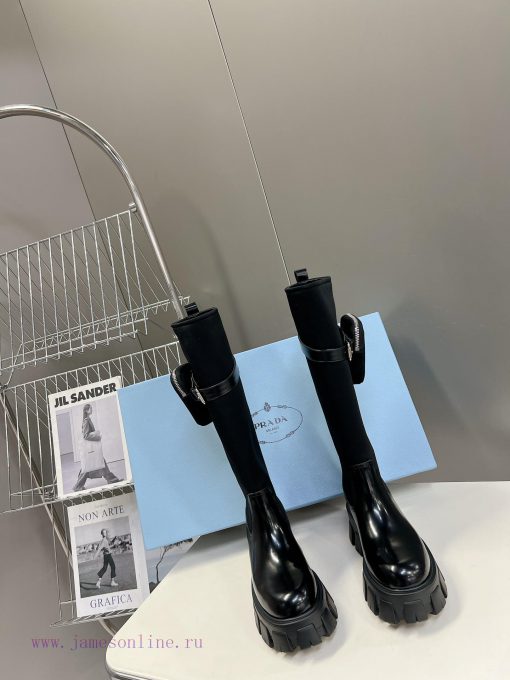 PRADA Top Sponge Cake Thick Bottom Pocket Triangle Logo Couple BootsThe original version 11 gdyxqx11 - Image 2