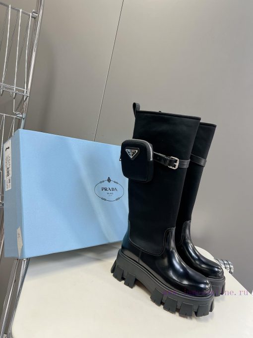 PRADA Top Sponge Cake Thick Bottom Pocket Triangle Logo Couple BootsThe original version 11 gdyxqx11 - Image 3