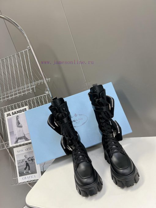 PRADA Top Sponge Cake Thick Bottom Pocket Triangle Logo Couple BootsThe original version 11 ob4er8u7 - Image 2