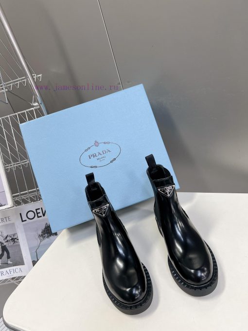 Prada PARADA Top Triangle Logo Couple's loafersOriginal mold bottom 11 replicaAnti slip and i6exoqor